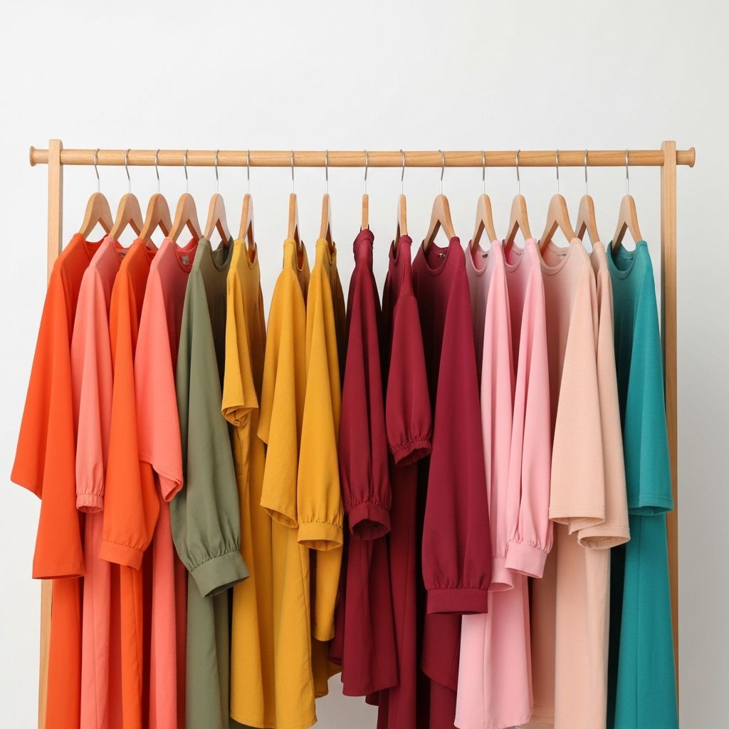 Colorful clothes on a rack